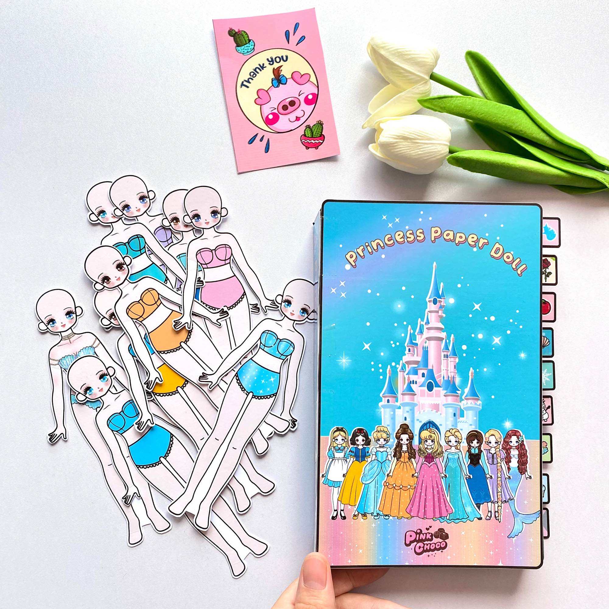Sách búp bê giấy thời trang 9 nàng công chúa disney