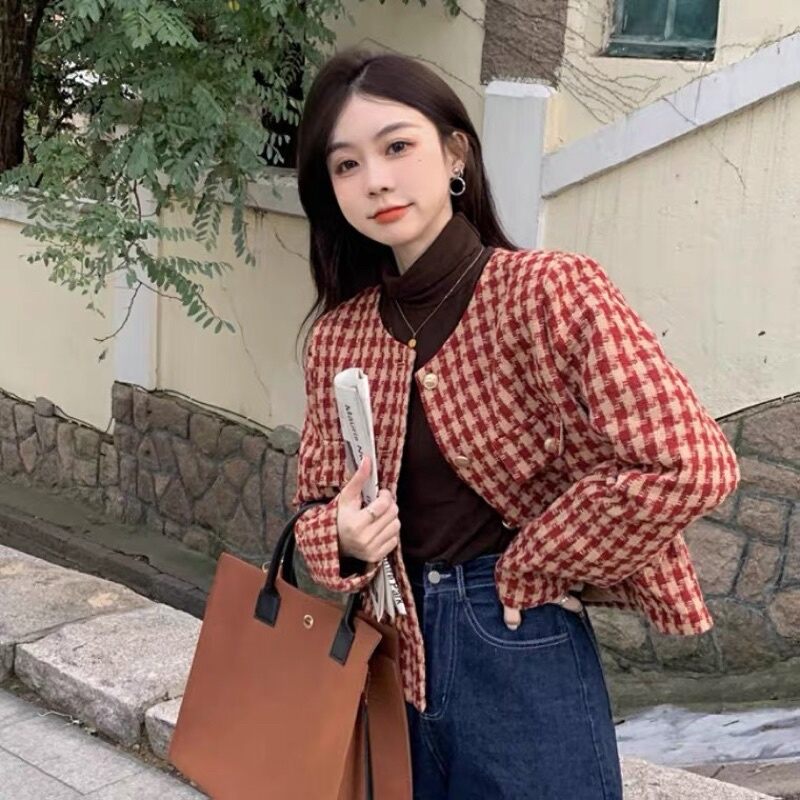 ÁO KHOÁC DẠ TWEED KẺ HAI MÀU MỚI