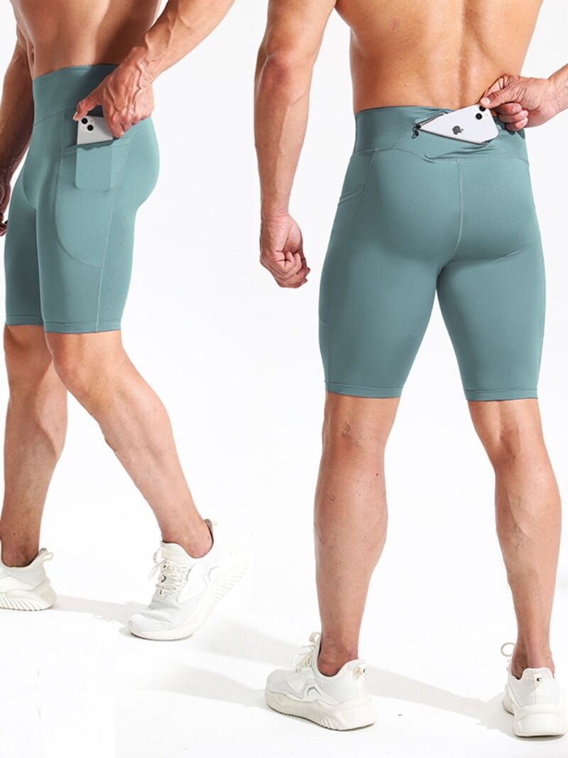 Độ Đàn Hồi Cao Nhanh Khô Thể Dục Quần Legging Nam Cao Cấp Chạy Nén Quần Short Polyester Hút Ẩm Thoáng Khí