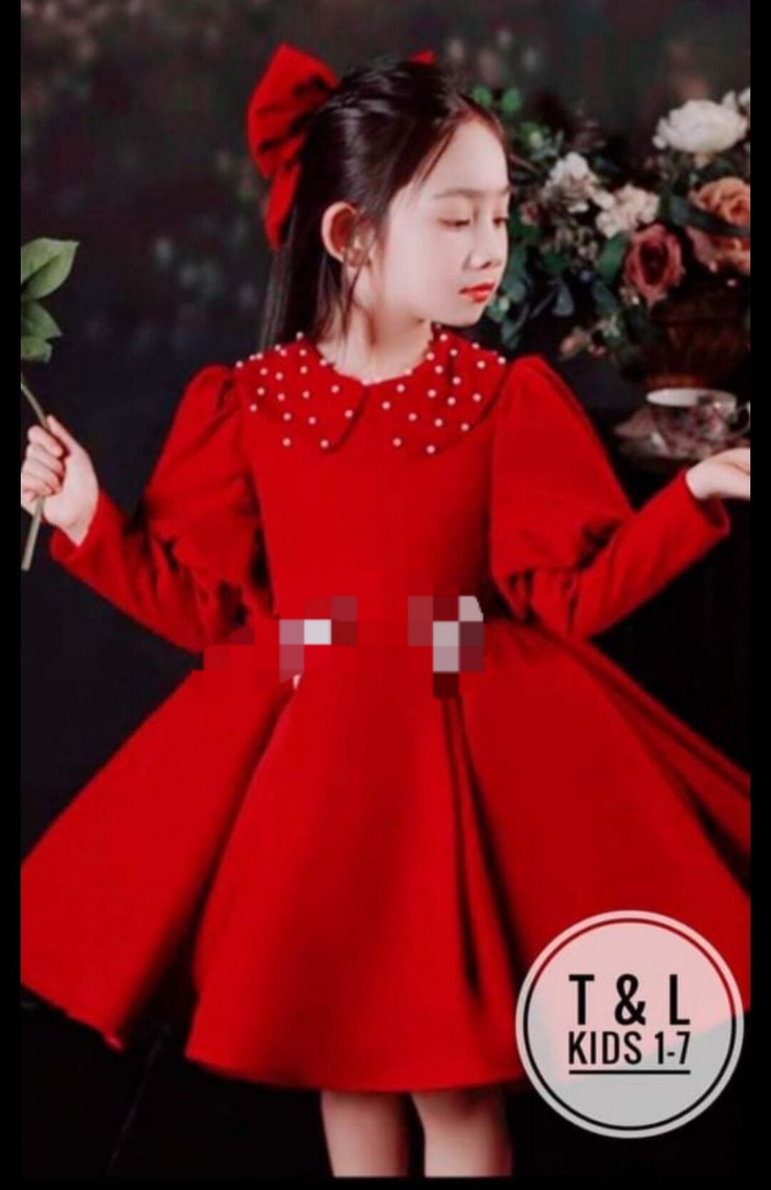 Đầm nhung tiểu thư cho bé 20_32kg