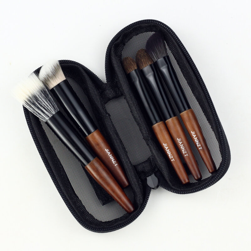 Jiansi bộ cọ trang điểm bàn chải chấm màu phần mắt mini5 mini bàn chải che khuyết điểm cọ phấn mắt túi du lịch tặng
