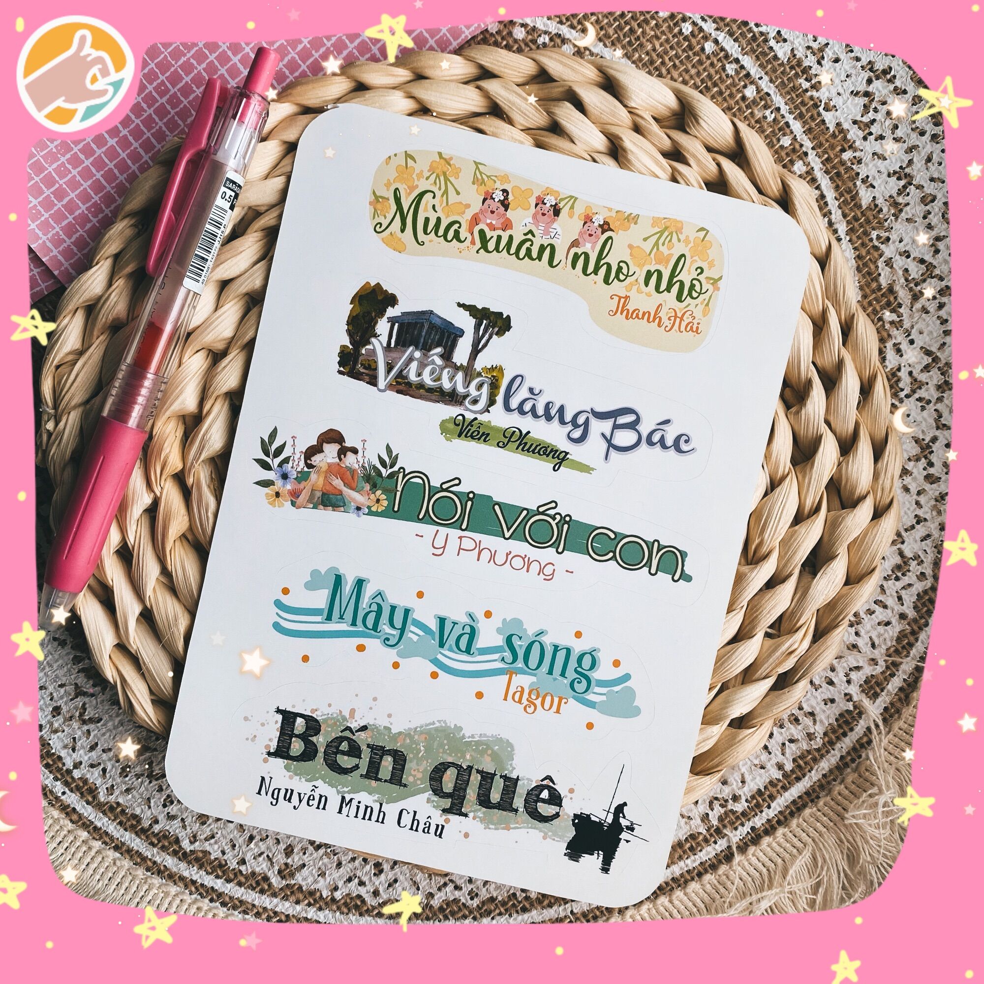 Nhãn dán Sticker môn học 9 - Tựa bài văn