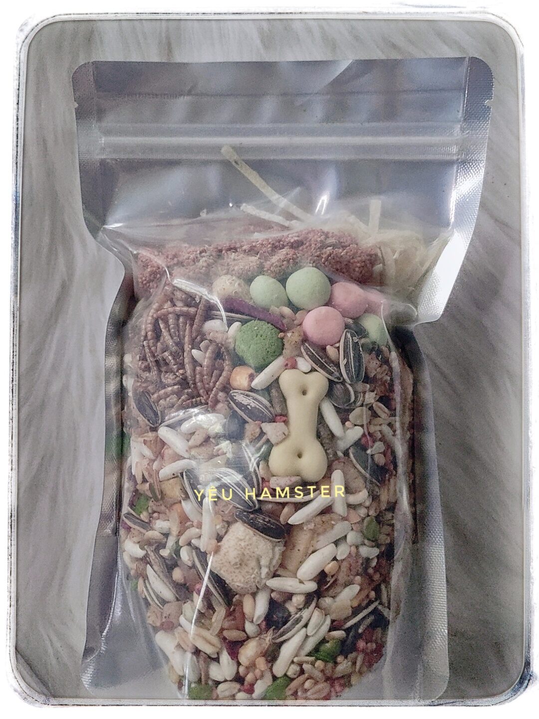 (Cao sấp) Thức ăn rang bơ cho hamster,thú cưng- MIX TOPPING-Không cám (500gr)