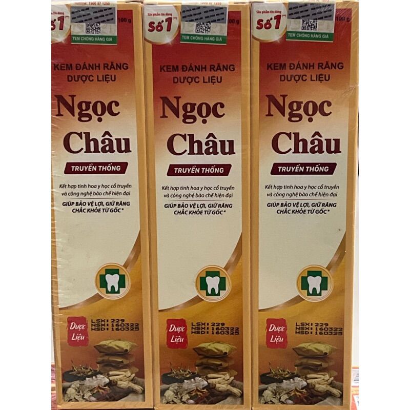 Combo 2 kem đánh trắng răng thảo dược ngọc châu 100g, không hôi miệng răng trắng nướu khoẻ