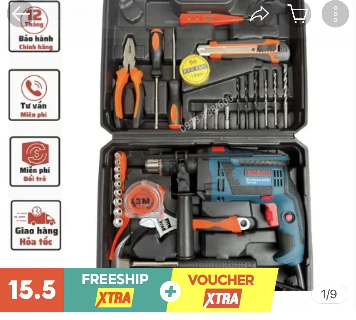 May khoan boss 100 món kèm đồ nghề