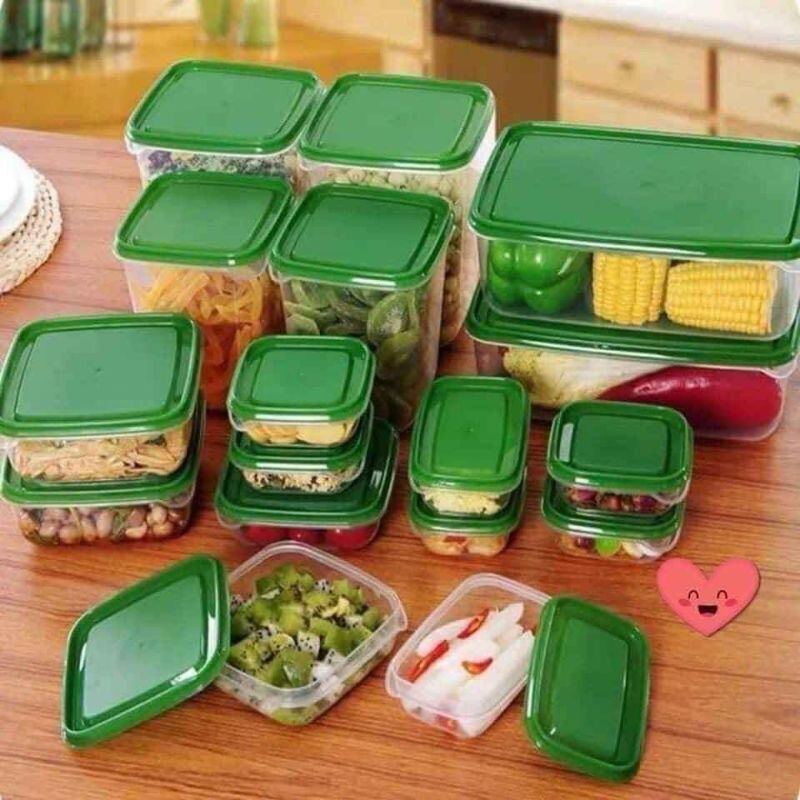 Bộ 17 hộp đựng thức ăn nhựa ABS cao cấp bảo vệ thực phẩm an toàn cho sức khỏe