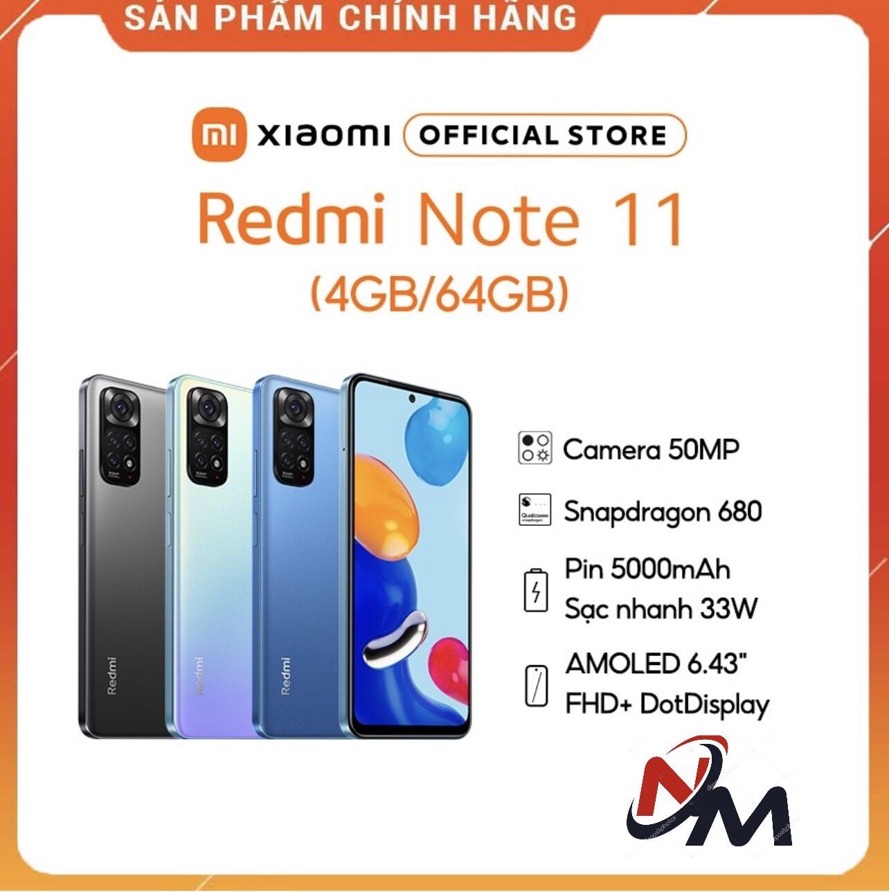Điện thoại Xiaomi Redmi note 11 (4GB/64GB)-hàng chính hãng