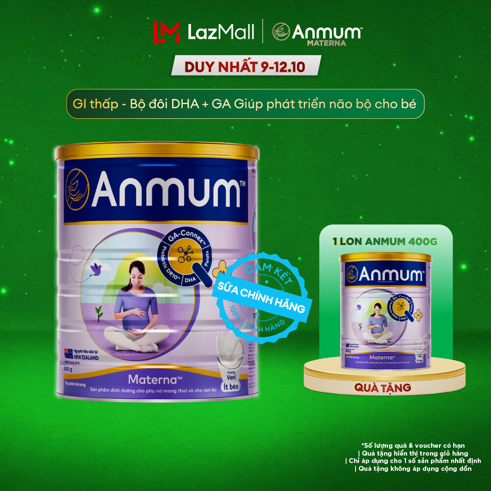 [Voucher giảm đến 16%][FREESHIP 0Đ TOÀN QUỐC] Sữa Bột Dành Cho Mẹ Bầu Anmum Materna Hương Vani 800G