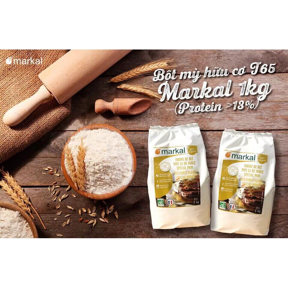 [Tách lẻ 500g] Bột mì T65 hữu cơ Markal - Pháp