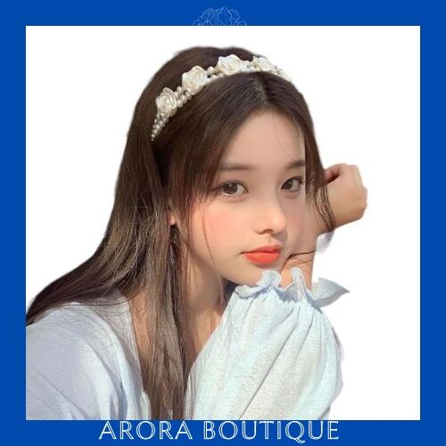 Cài tóc giả ngọc trai hình hoa hồng - Arora boutique