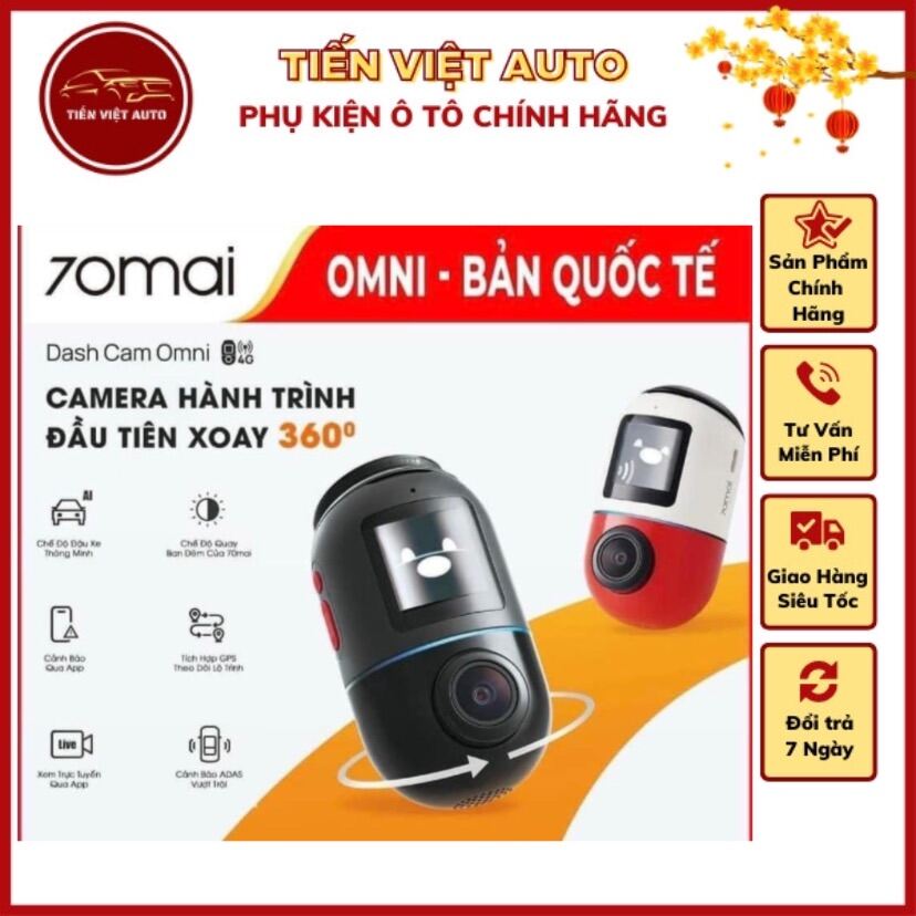 70mai Omni X200 Camera Hành Trình Xoay 360 Độ Xem Trực Tuyến Từ Xa