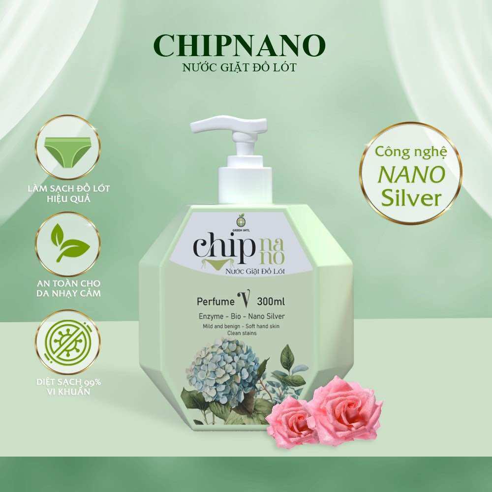 Nước Giặt Đồ Lót CHIP NANO Hương Nước Hoa Pháp 500ML, Làm Sạch Vết Ố, Kháng Nấm Chuyên Sâu Cho Đồ Lót