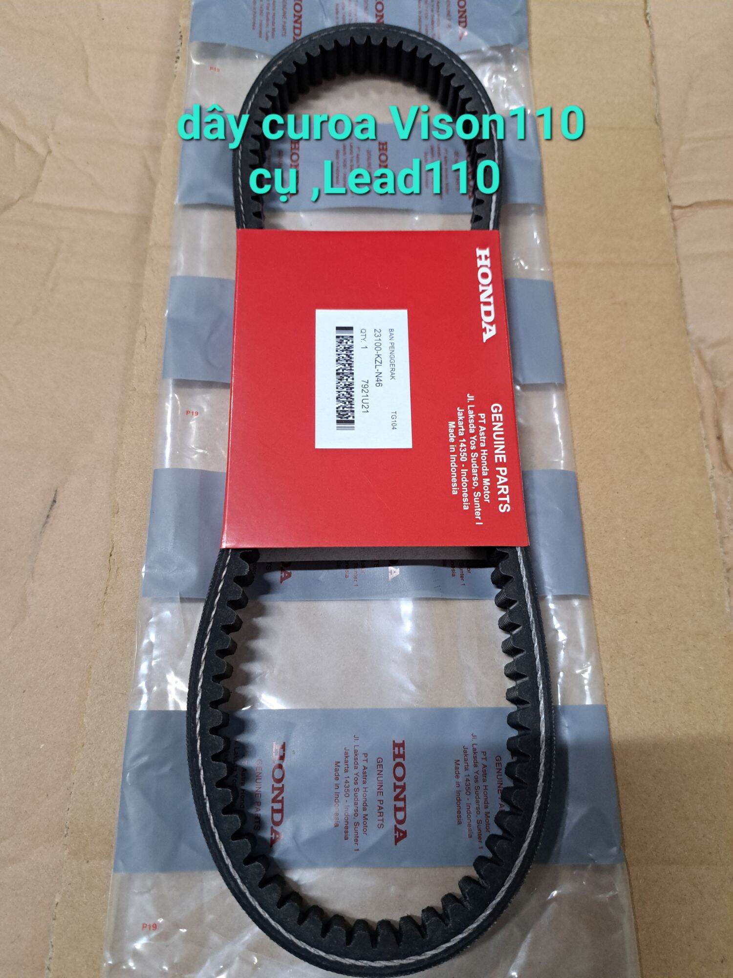 Dây curoa indo hàng loại 1
lắp xe máy honda vision cũ ,lead 110,mã kzl
