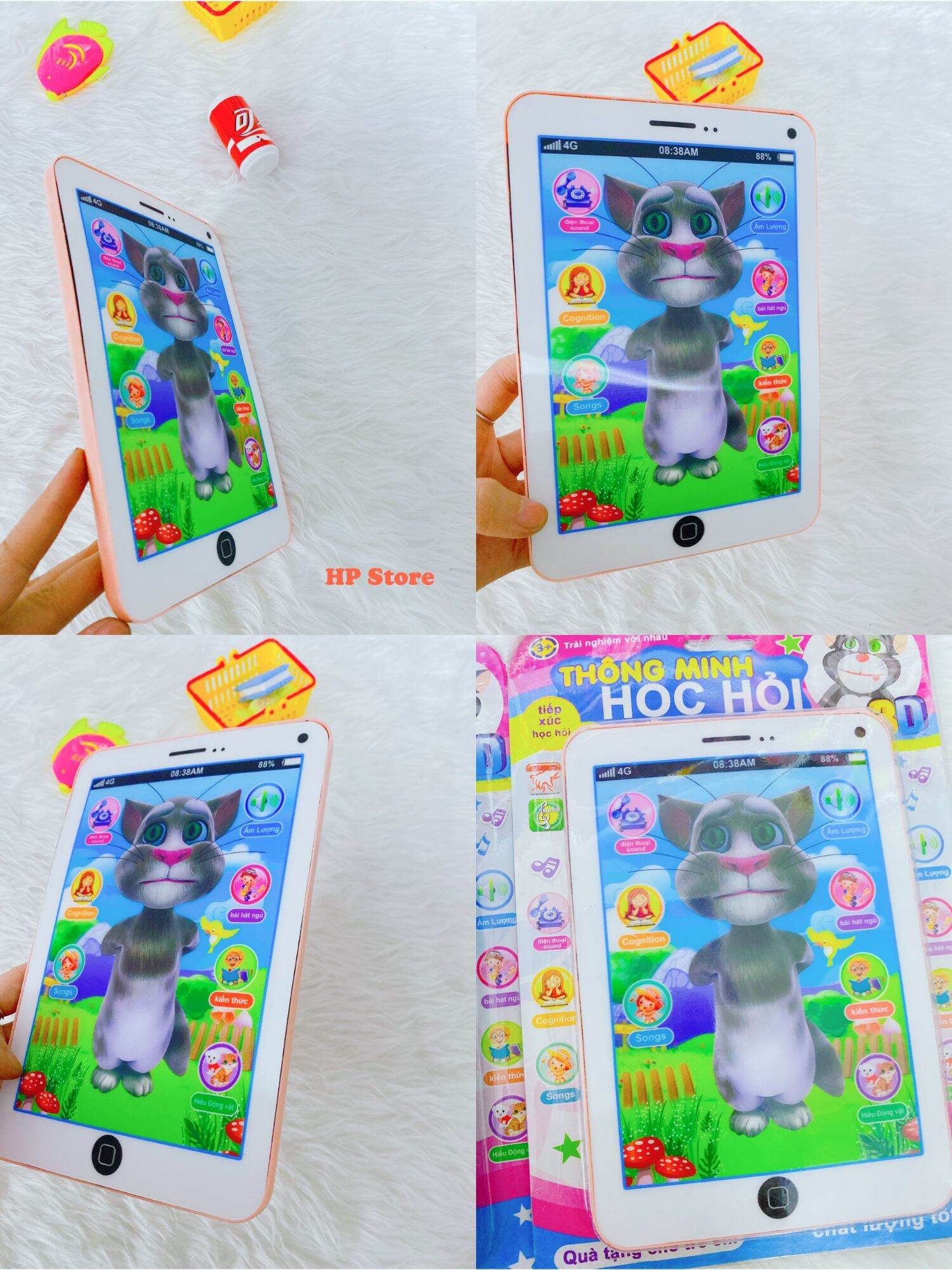 Ipad to mèo tom cảm ứng + tặng pin có nhạc, kể chuyện,…các chức năng hay đồ chơi bé trai, gái