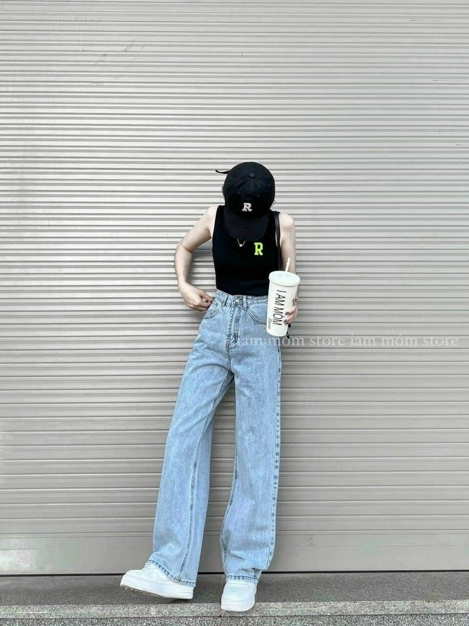 Baggy Jeans Lưng Cao Ống Suông Basic