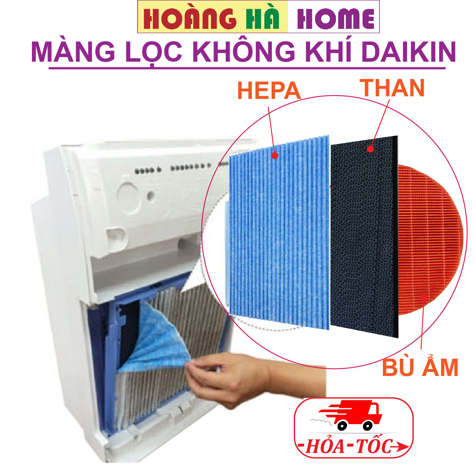 Màng lọc không khí daikin mc70uvm6 mck75 mcz65 mck65, màng lọc hepa daikin, màng than hoạt tính daikin, màng bù ẩm