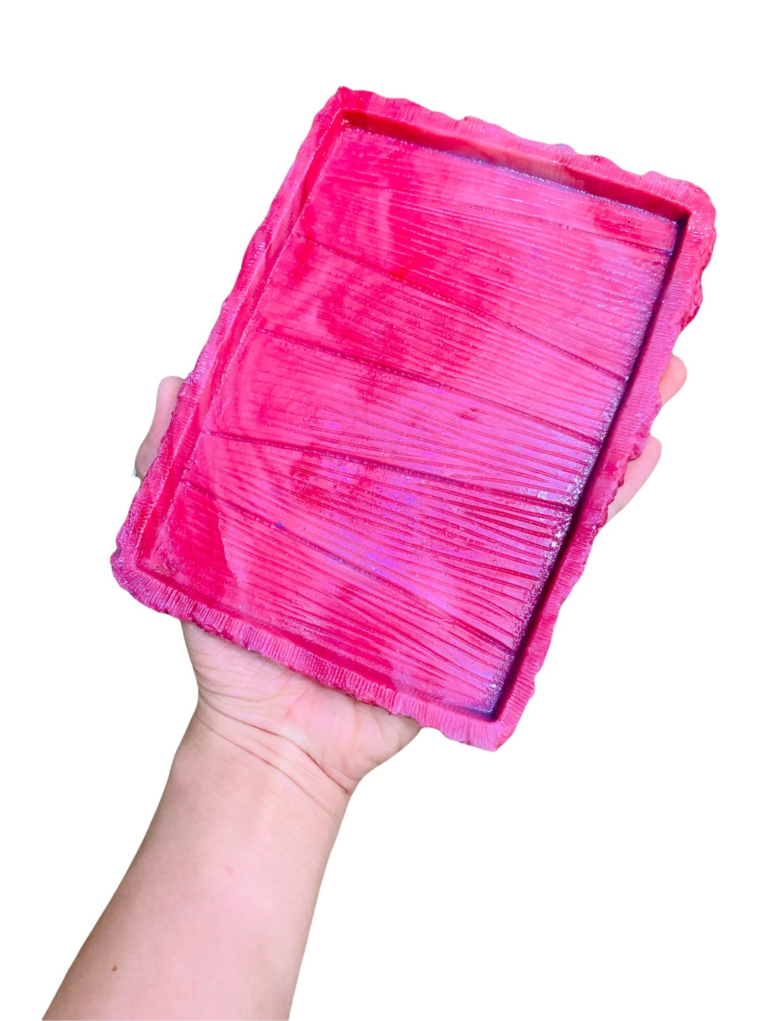 Dĩa ăn chữ nhật giả đá cho bò sát (13x17x1)cm