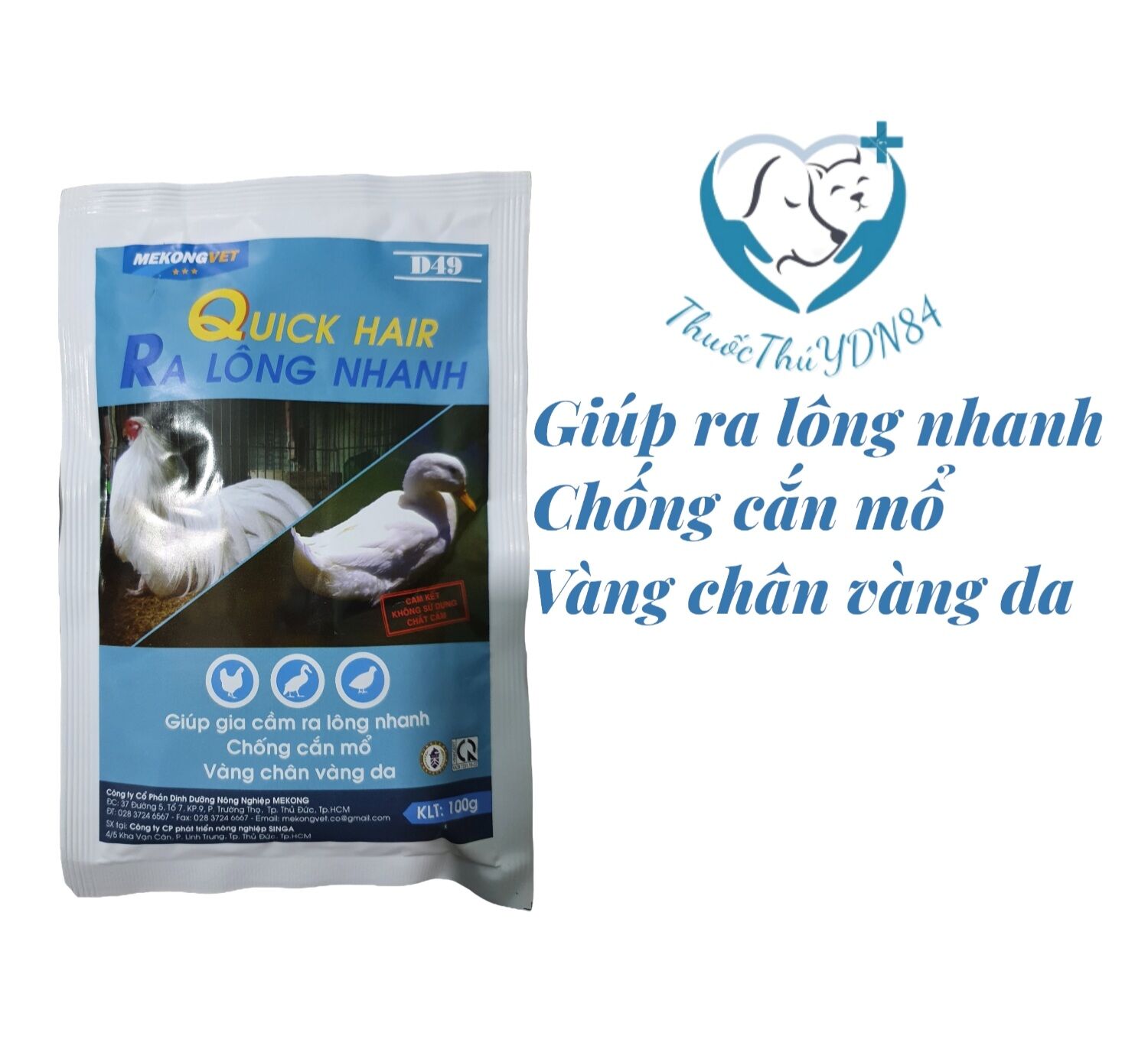 Ra lông nhanh gói 100g giúp gà vịt ra lông nhanh, chống cắn mổ