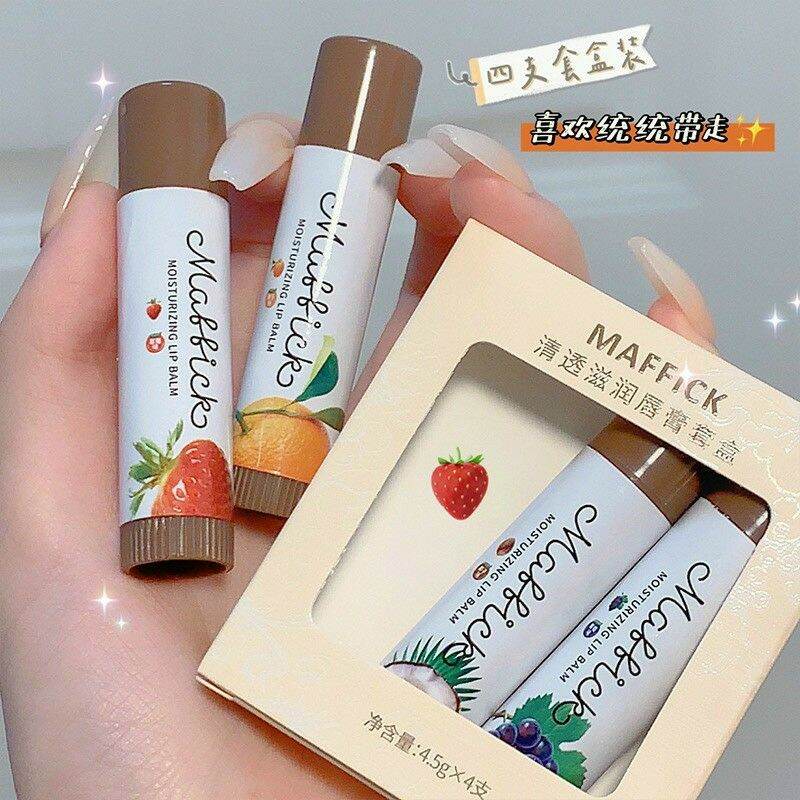 Sét 4 son dưỡng môi maffick trái cây