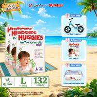 [Chỉ 25-29.06 QUÀ TẶNG ĐƠN 399K](Mua 1 tặng 1)  Combo 3 Tã/Bỉm quần HUGGIES PLATINUM NatureMade L44 (9-14kg)-Gói Jumbo 44 miếng
