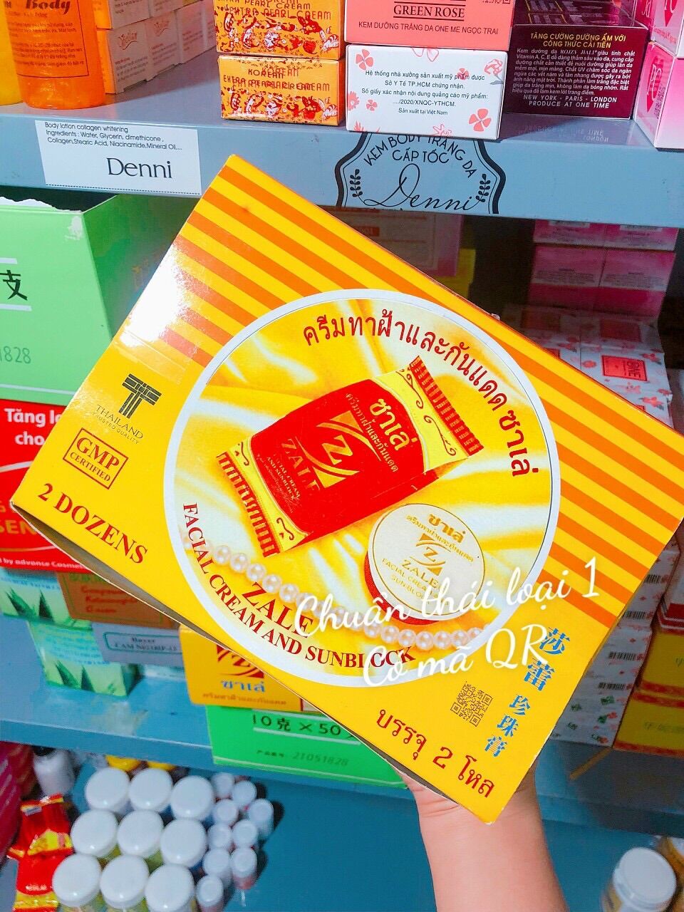 Hộp Kem Zale Vàng Thái Lan - Kem Zale Thái Dưỡng Trắng Da - mỹ phẩm Denni