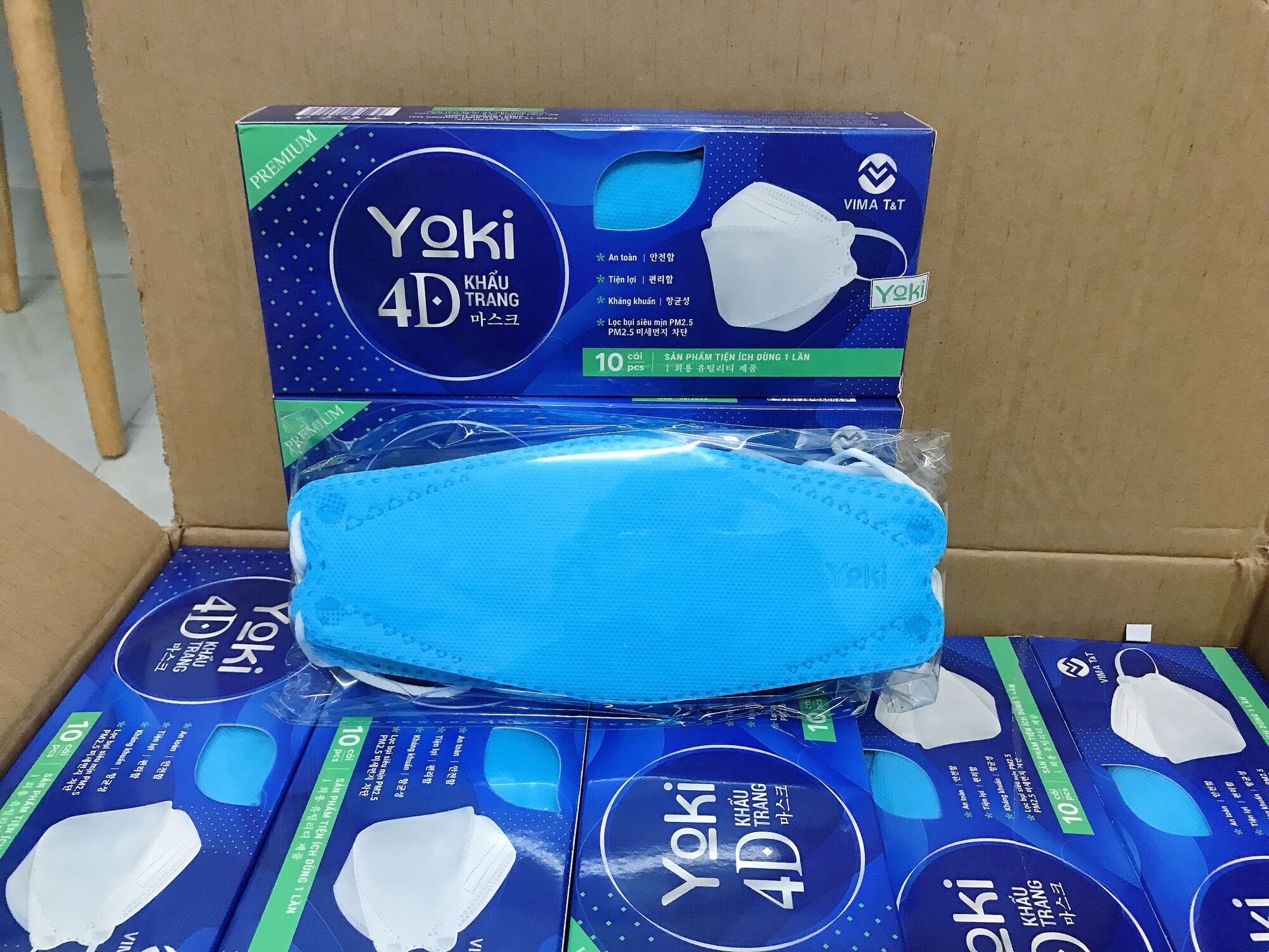 Combo 10 hộp (100 cái) khẩu trang yoki kháng khuẩn
