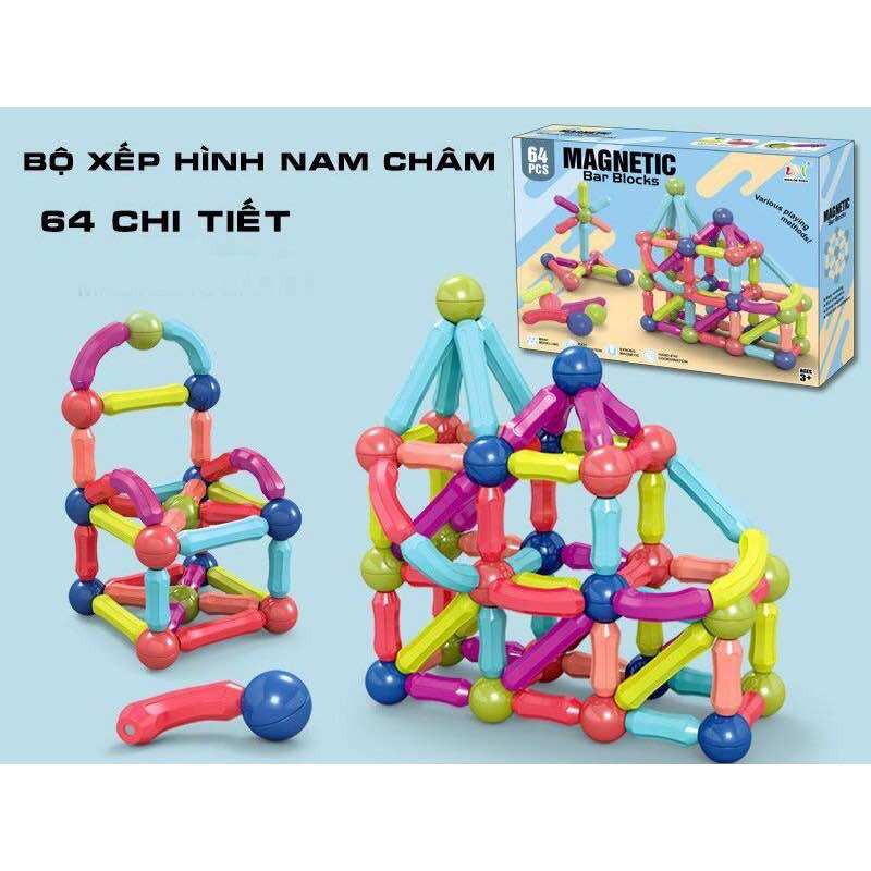 Xếp hình nam châm 64 chi tiết .