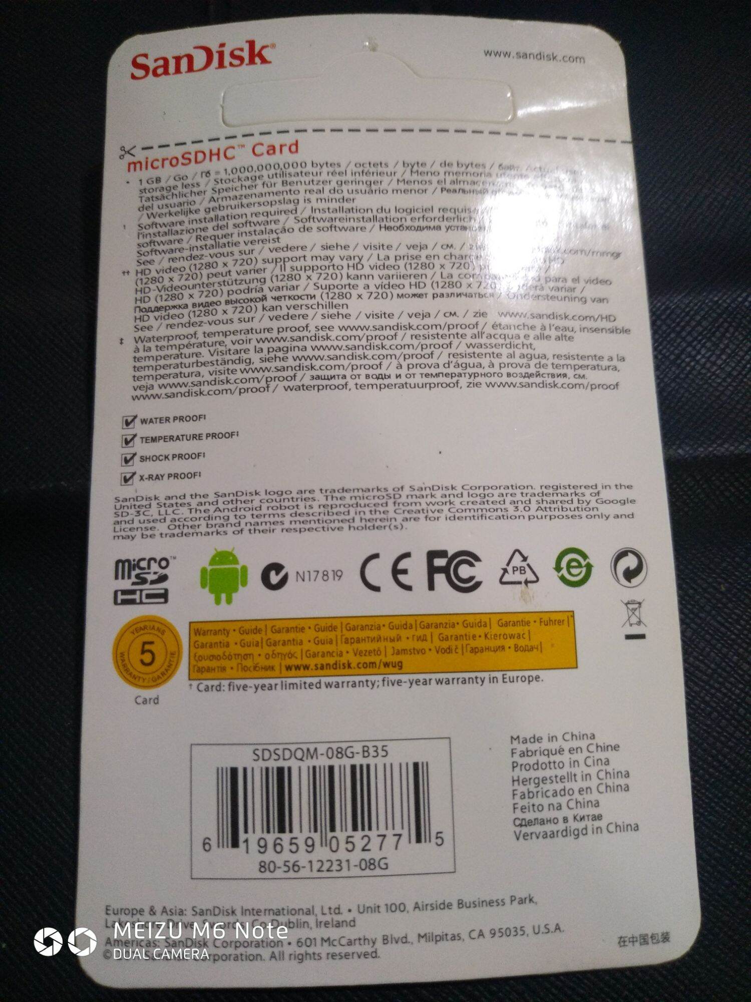 MicroSDHC SanDisk 8GB Class 10 New