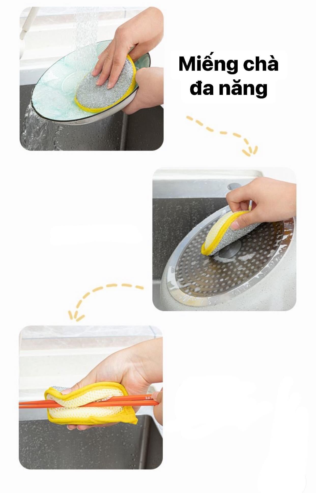 Miếng rửa chén 2 mặt ,mút rửa chén cao cấp siêu thấm nước 1 túi 10miếng