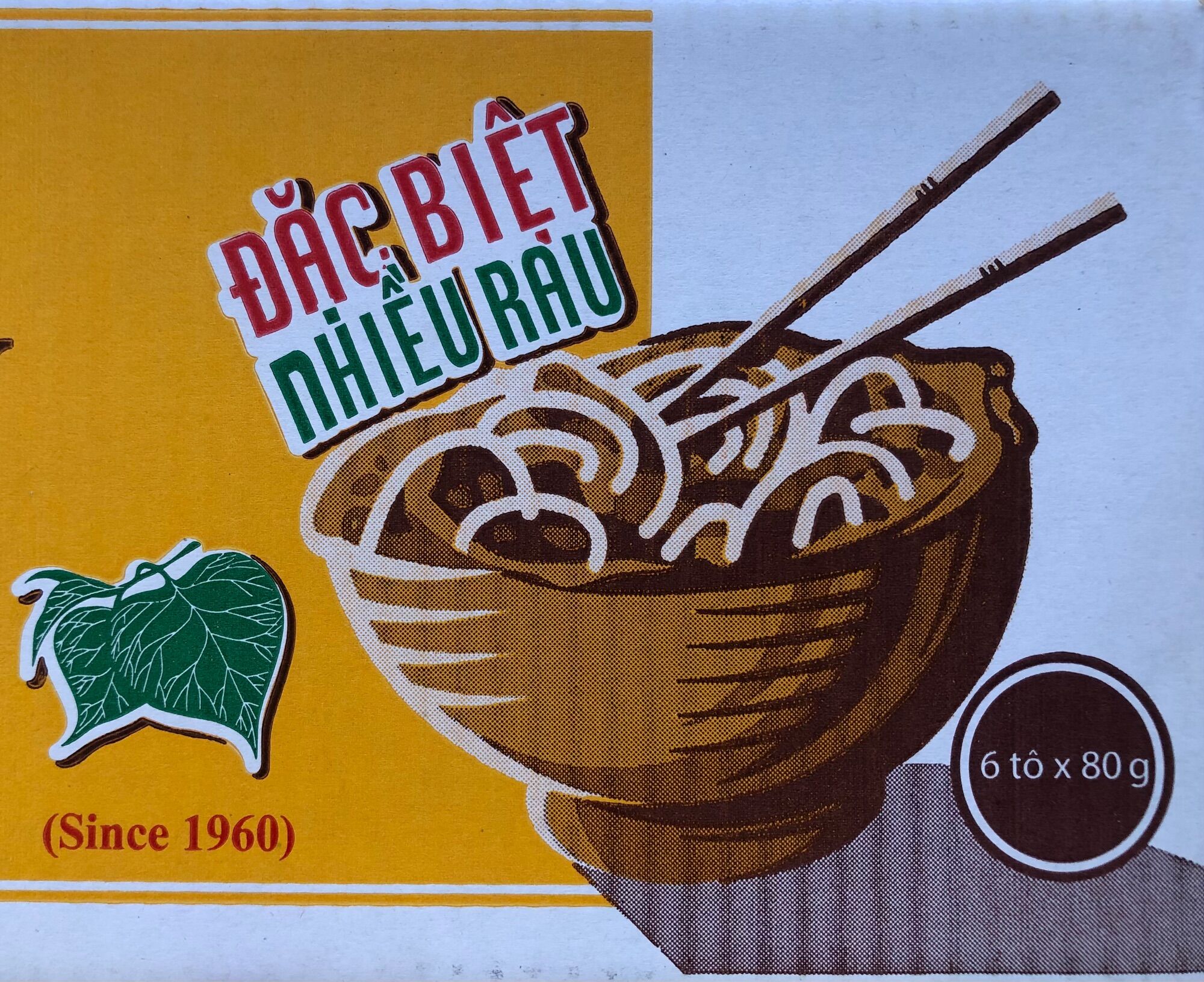 Mì chay lá bồ đề tô (6 tô/thùng) - Vegetable Instant Noodle Bowl (Pack of 6)
