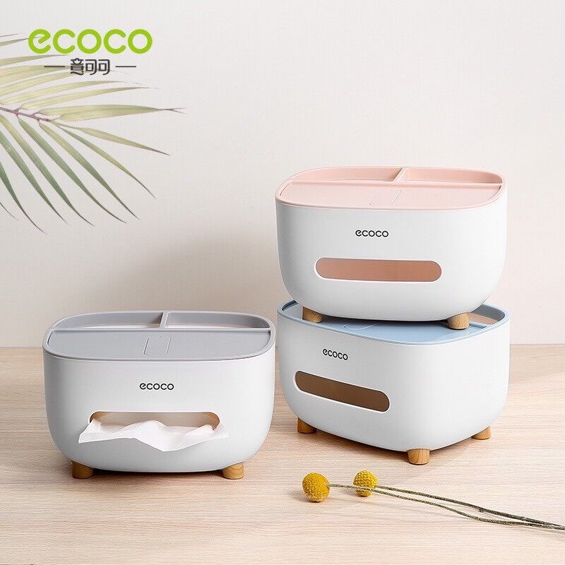 Hộp đựng khăn giấy để bàn đa năng Ecoco