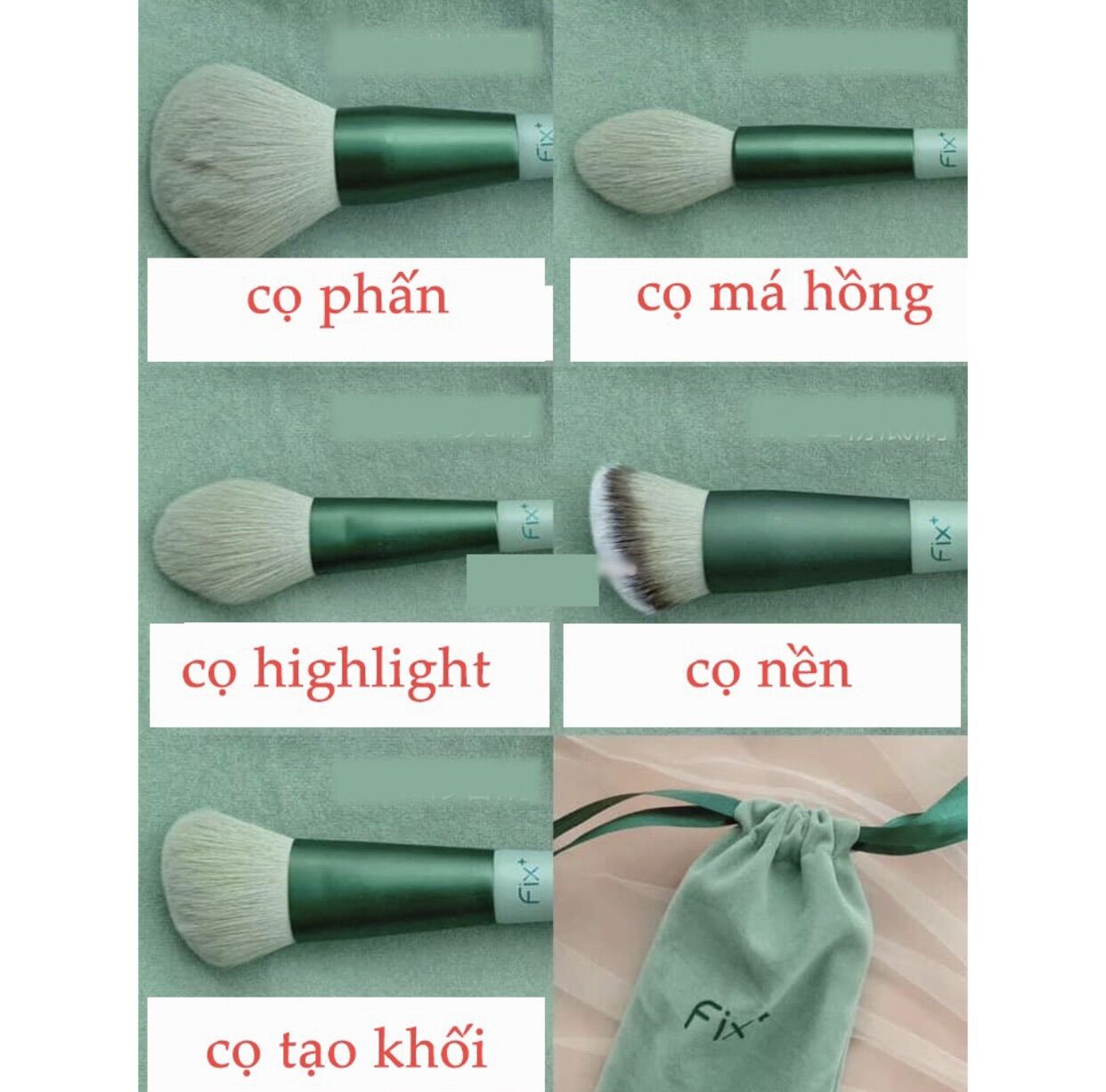 Bộ Cọ Trang Điểm Fix 13 Món ,Dụng Cụ Trang Điểm,Cọ Makeup