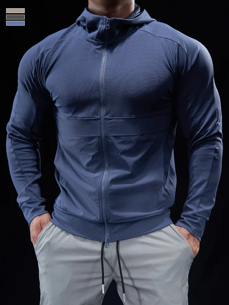 Áo khoác tập chạy bộ nam Áo hoodie ngắn tay tập gym Thể hình Thể thao Áo chống gió Thoáng khí Nhanh 