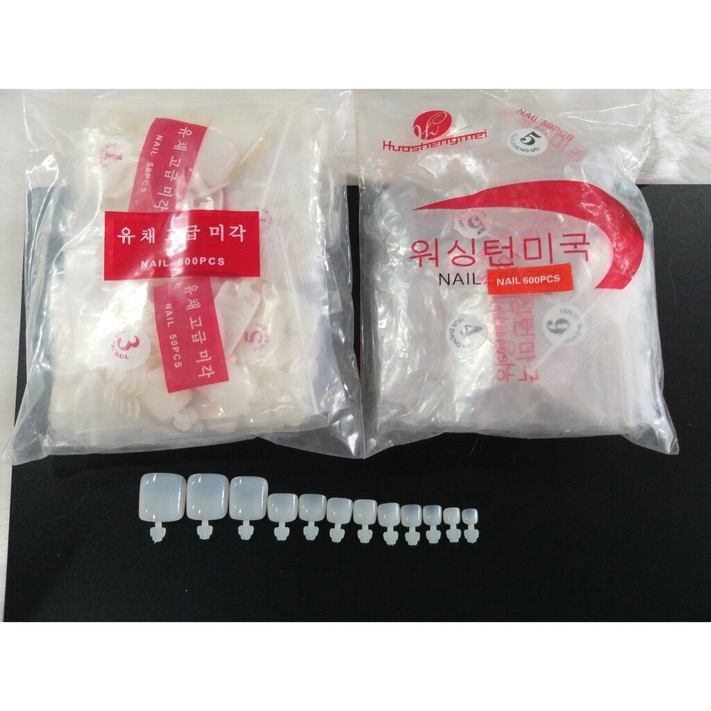 Móng úp chân dạng gói bịch full size 600 móng