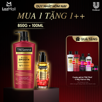 Combo Dầu Gội, Serum Dưỡng Tóc TRESemmé Keratin Smooth Keratinbond+ 850g, 100ml Cho Tóc Khô Xơ Rối Vào Nếp Suôn Mượt