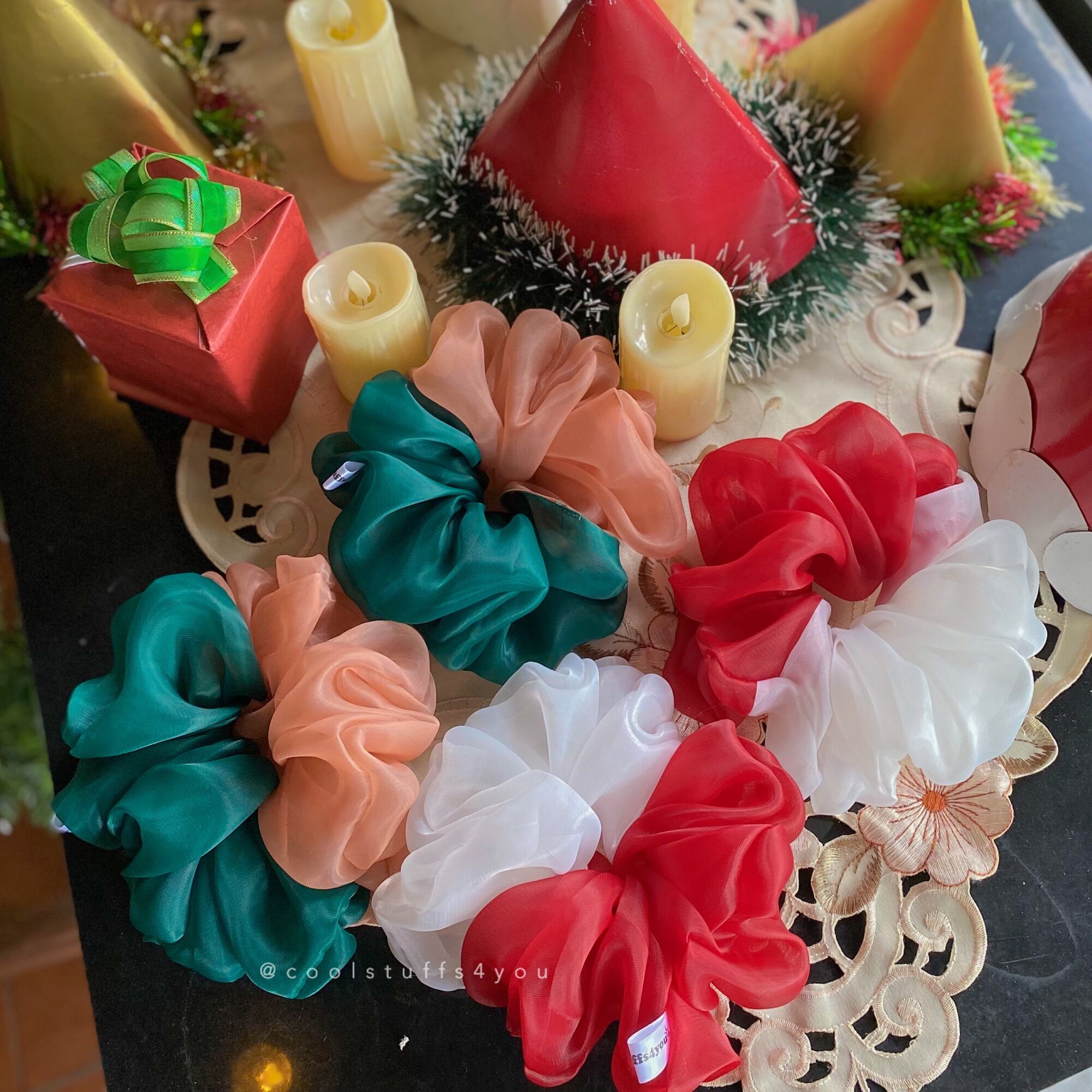 Buộc Tóc Scrunchies Bộ Sưu Tập Giáng Sinh🎄