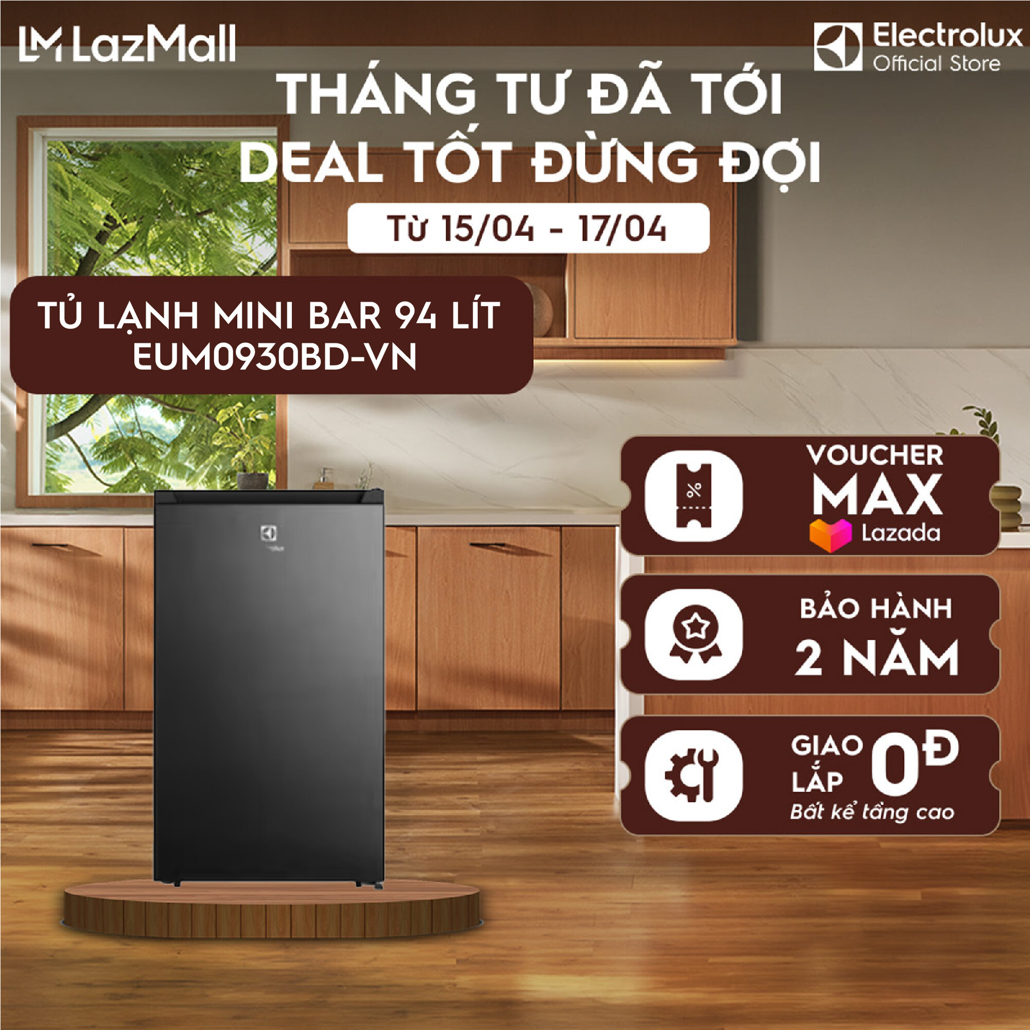 Tủ lạnh mini 94L Electrolux EUM0930BD-VN - Ngăn đá riêng đèn LED sáng, tiết kiệm điện, nhỏ gọn
