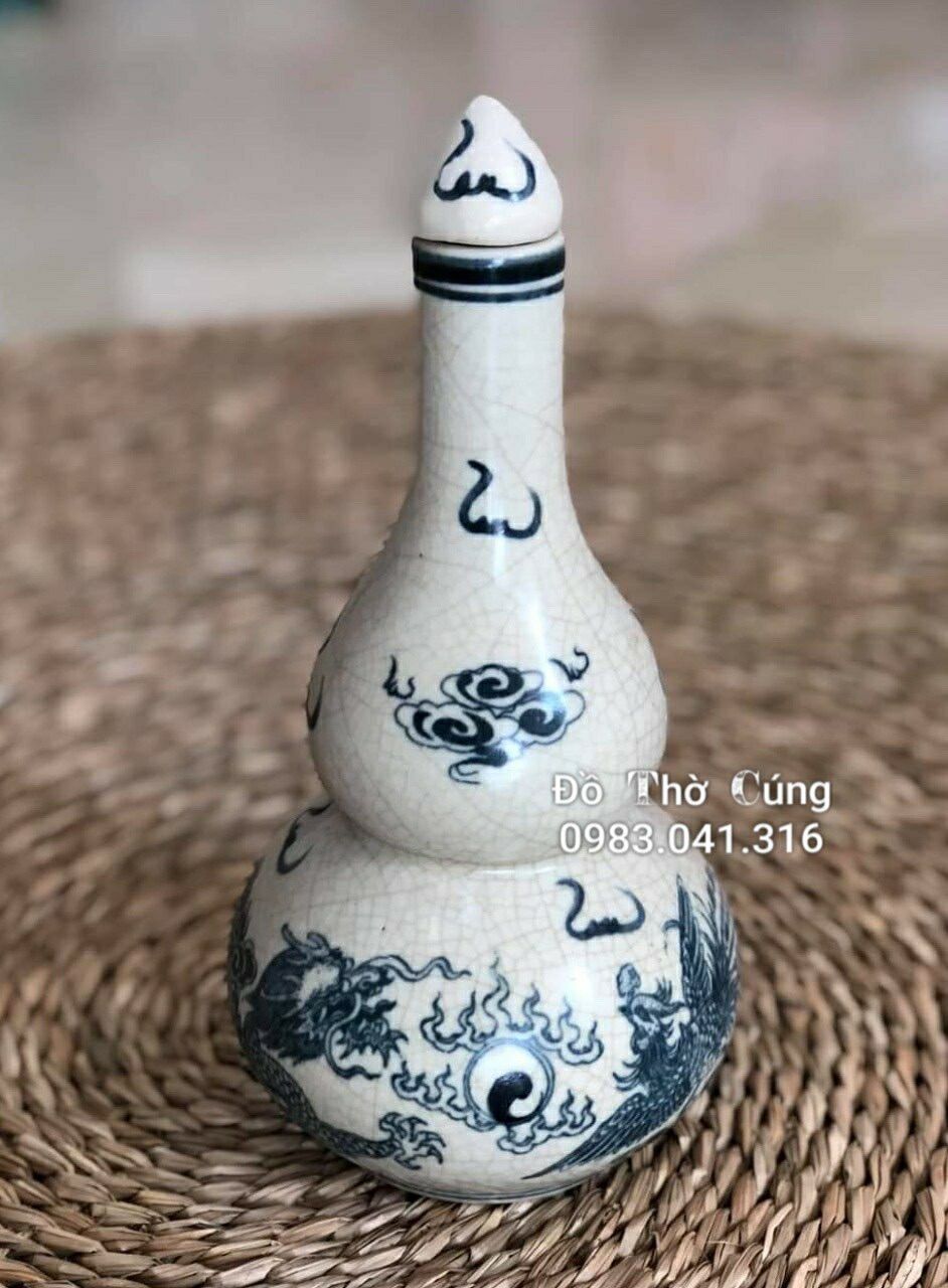 Nậm đựng rượu thờ Men Rạn Đen