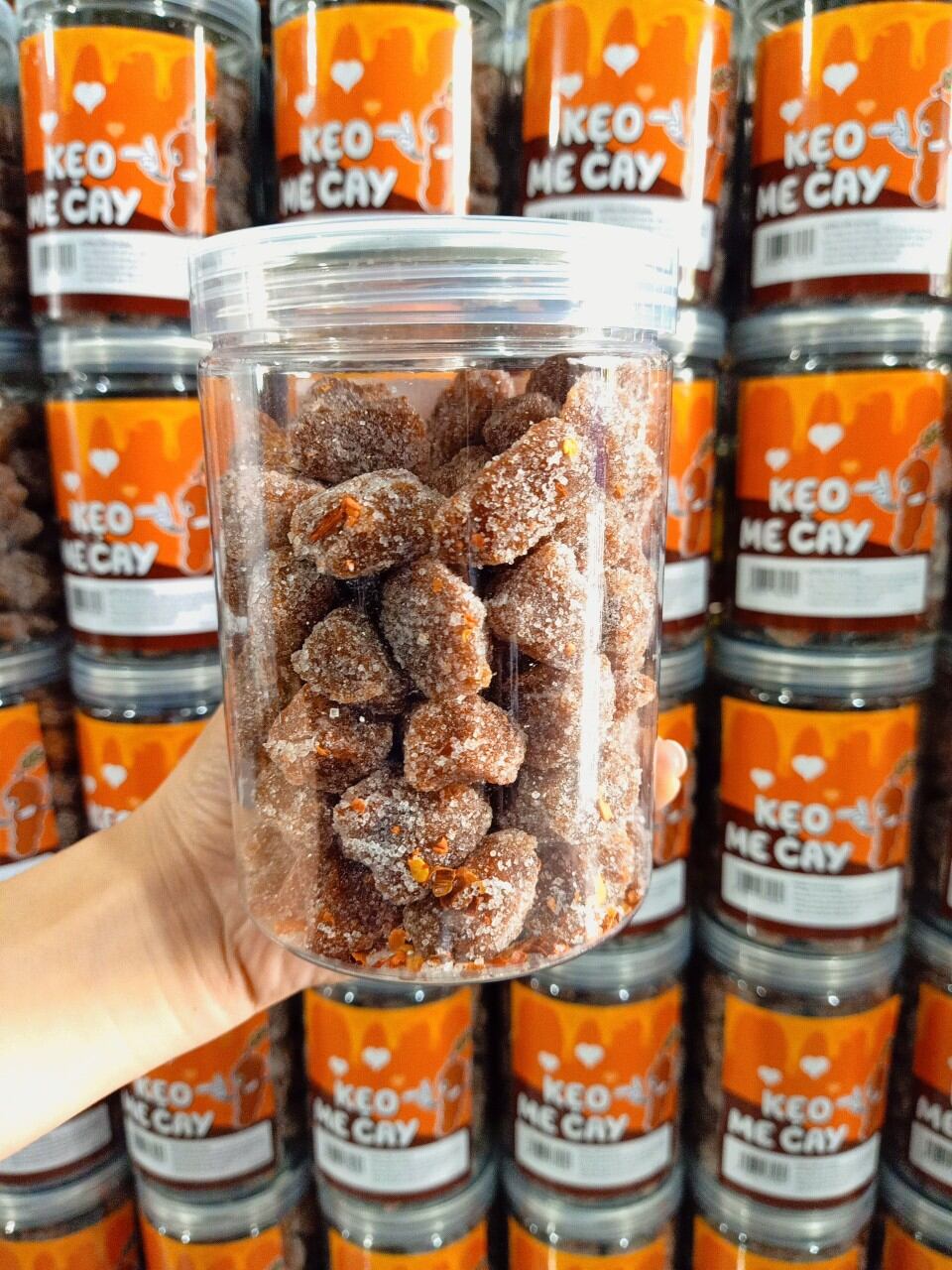 Ăn vặt - kẹo me cay hộp 400g