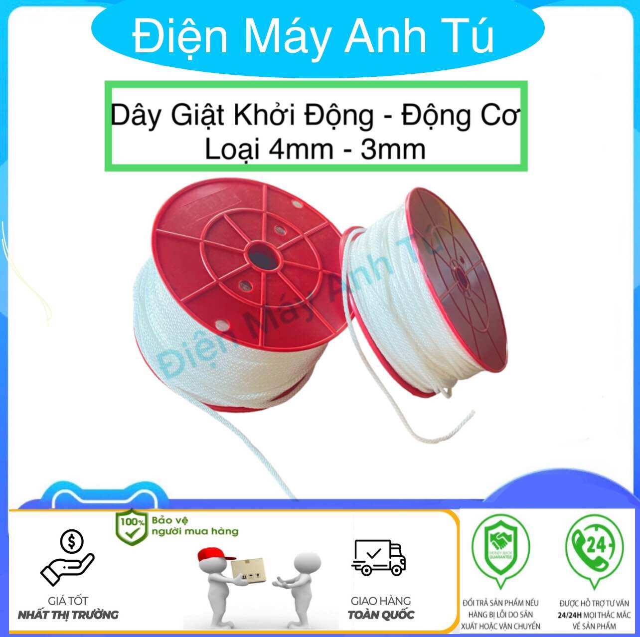 Dây giật khởi động máy cưa xích - máy cắt cỏ - máy phát điện