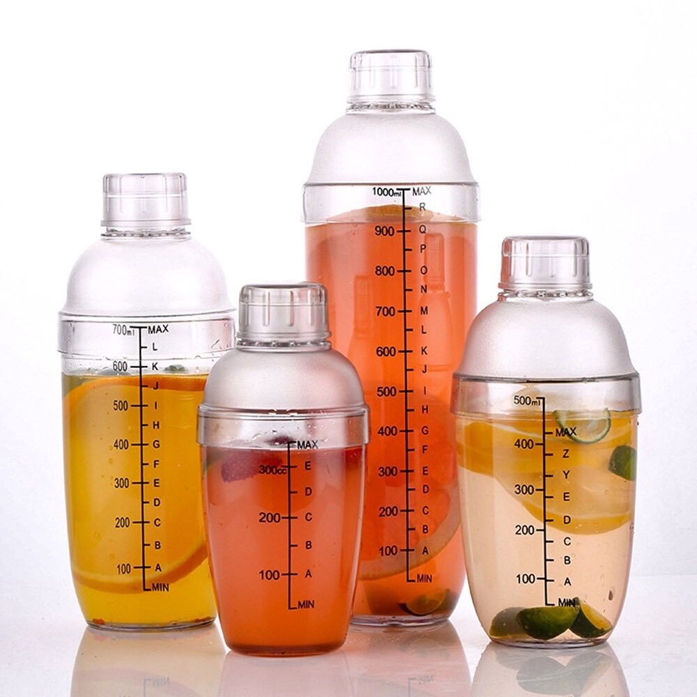 Bình lắc nhựa trong suốt - bình lắc pha chế - 350ml - 530ml - 700ml - 1000ml
