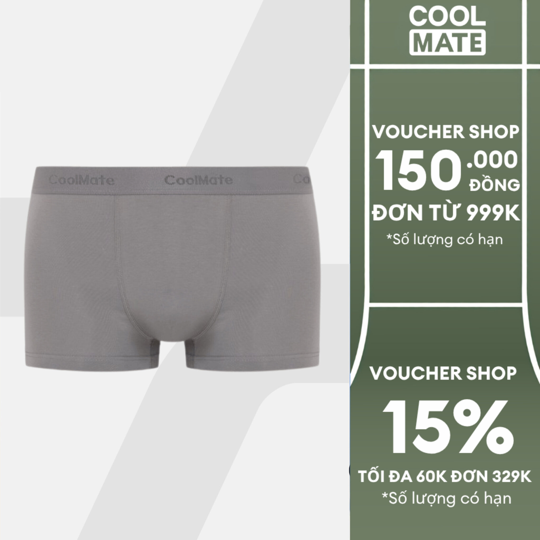 Quần lót nam Trunk Cotton co giãn, mềm mại, thấm hút tốt - Coolmate
