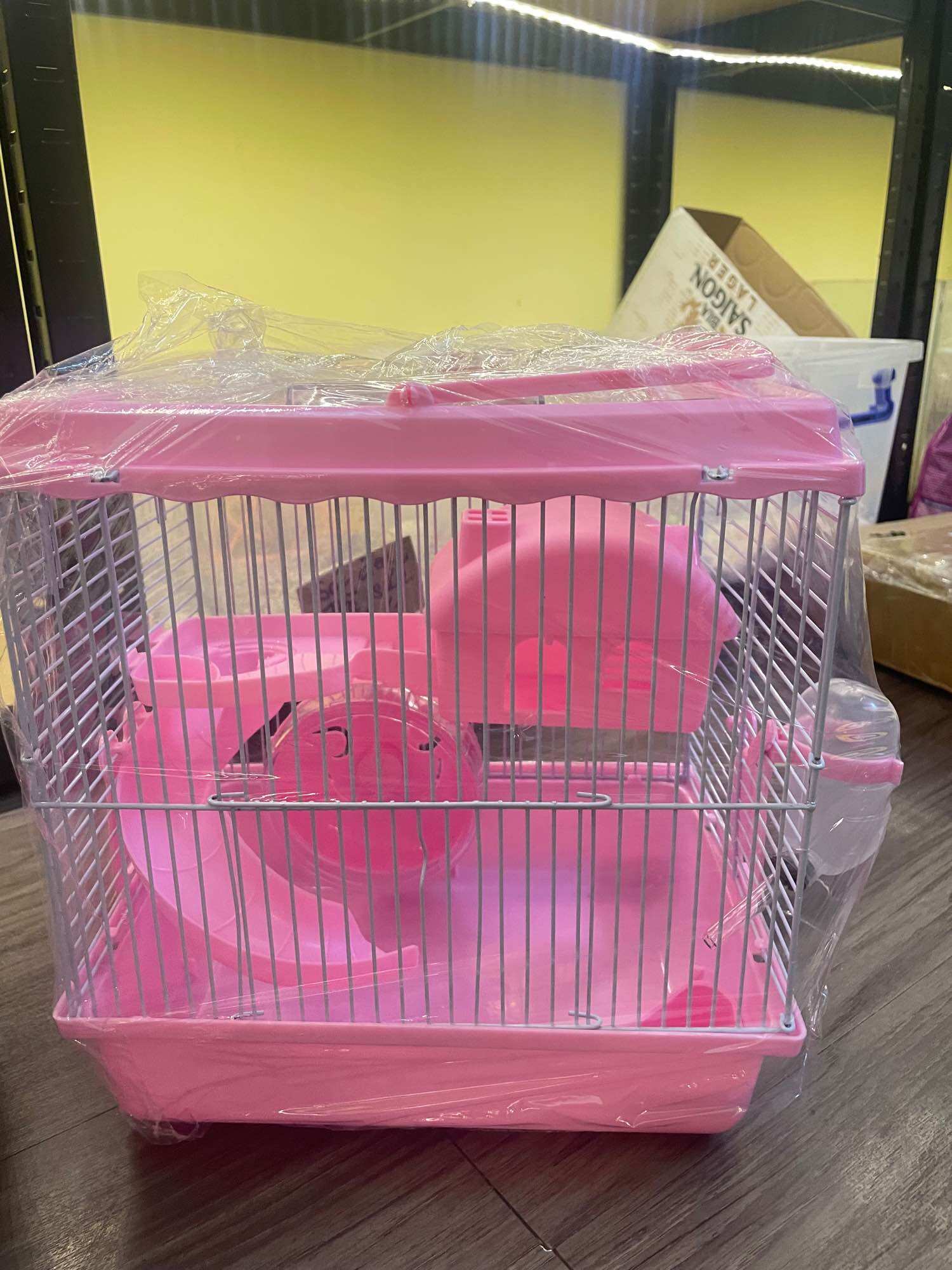 [HCM]Lồng hamster nắp mika trong suốt ( dài27 x rộng21 x cao27cm) )