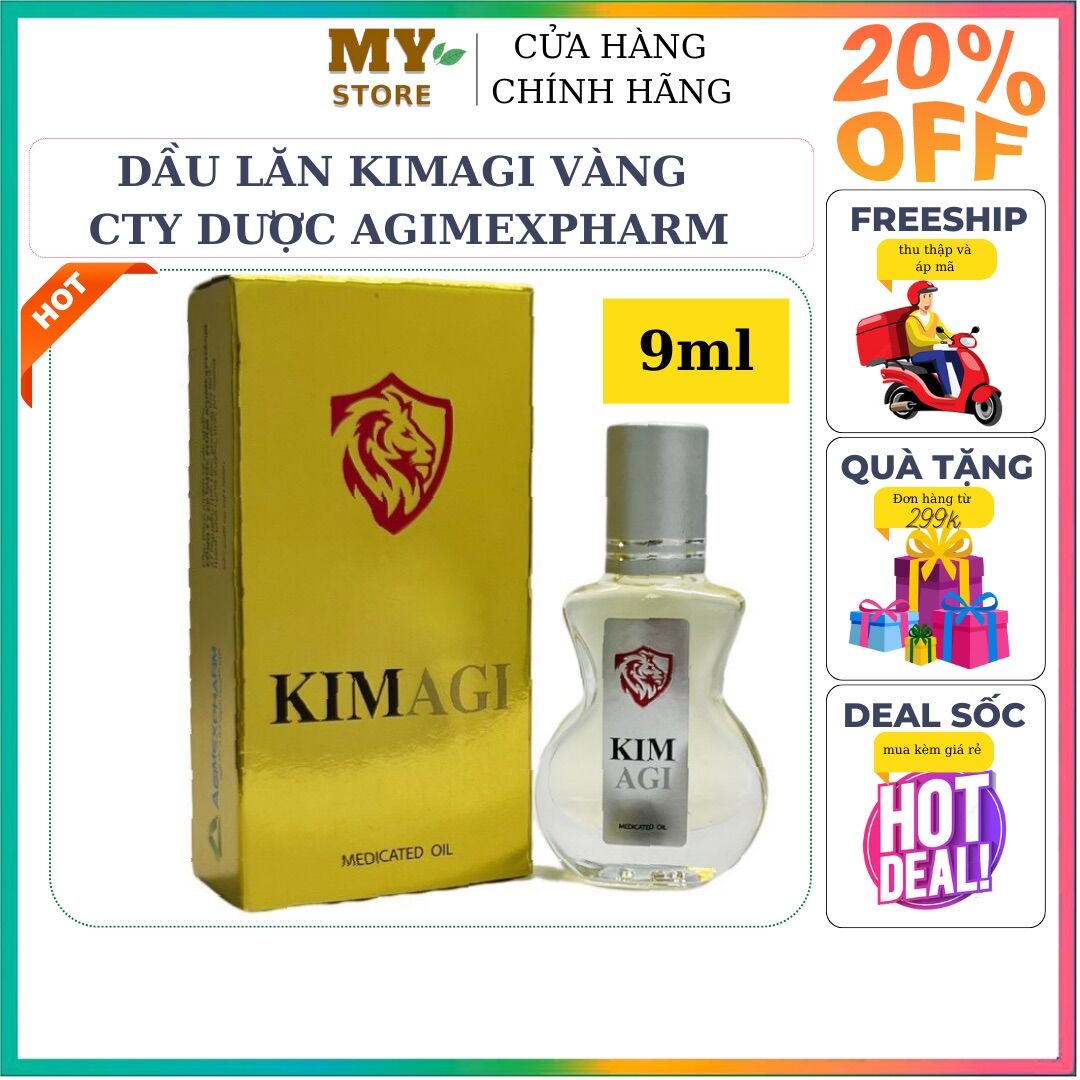 Dầu Lăn Kimagi Vàng Hương Nước Hoa 9ml