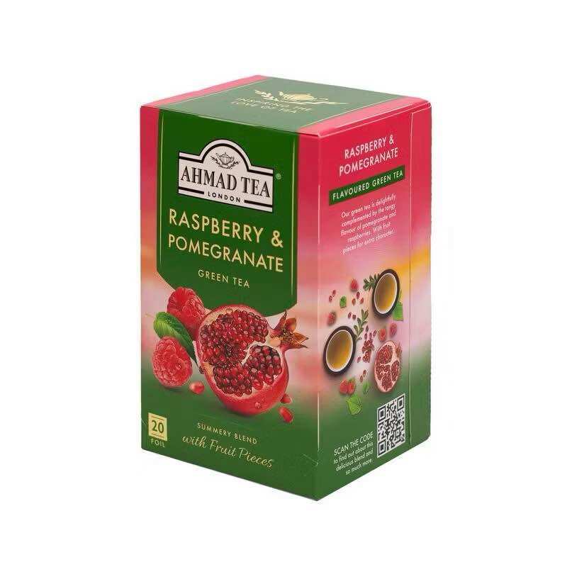 Trà lựu - mâm xôi anh quốc 40g/20 túi lọc - ahmad raspberry&pomegranate 40g/20bags