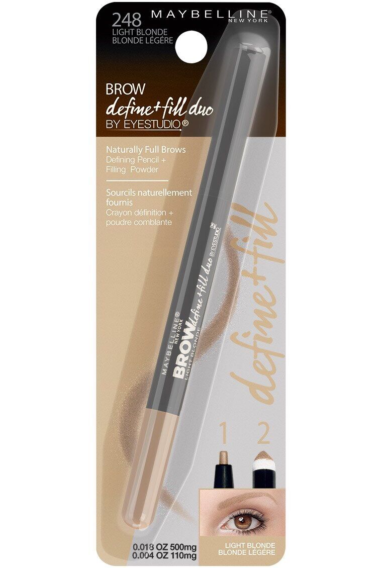 [HCM]Chì kẻ chân mày 2 đầu Maybelline Brow define + fill duo (nâu sáng)