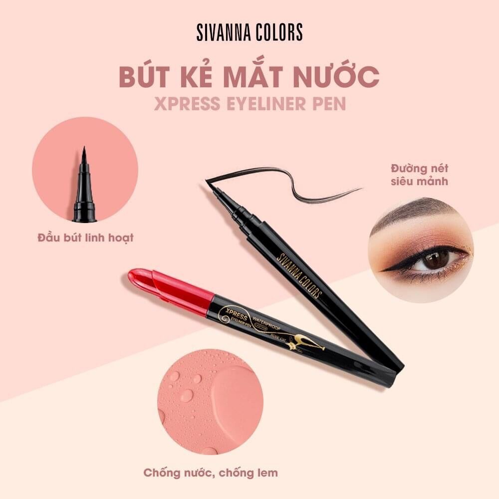 Bút kẻ mắt nước Sivanna Chính Hãng chống thấm nước lâu trôi Xpress Eyeliner Rose Cat