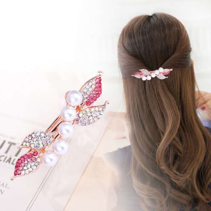 Kẹp mái kẹp nửa đầu ngọc trai nhân tạo xinh cho nữ