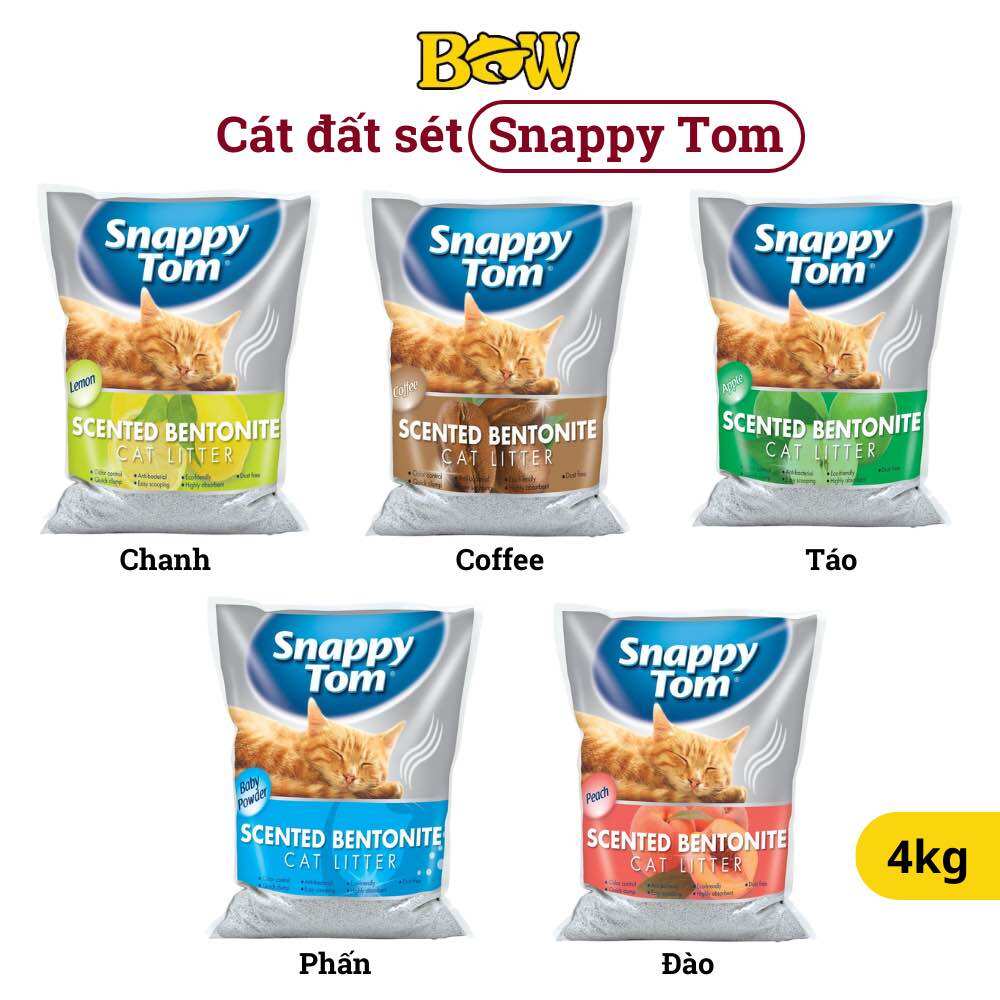 Cát vệ sinh cho mèo snappy tom 5l đủ mùi, siêu thơm, siêu vón cục