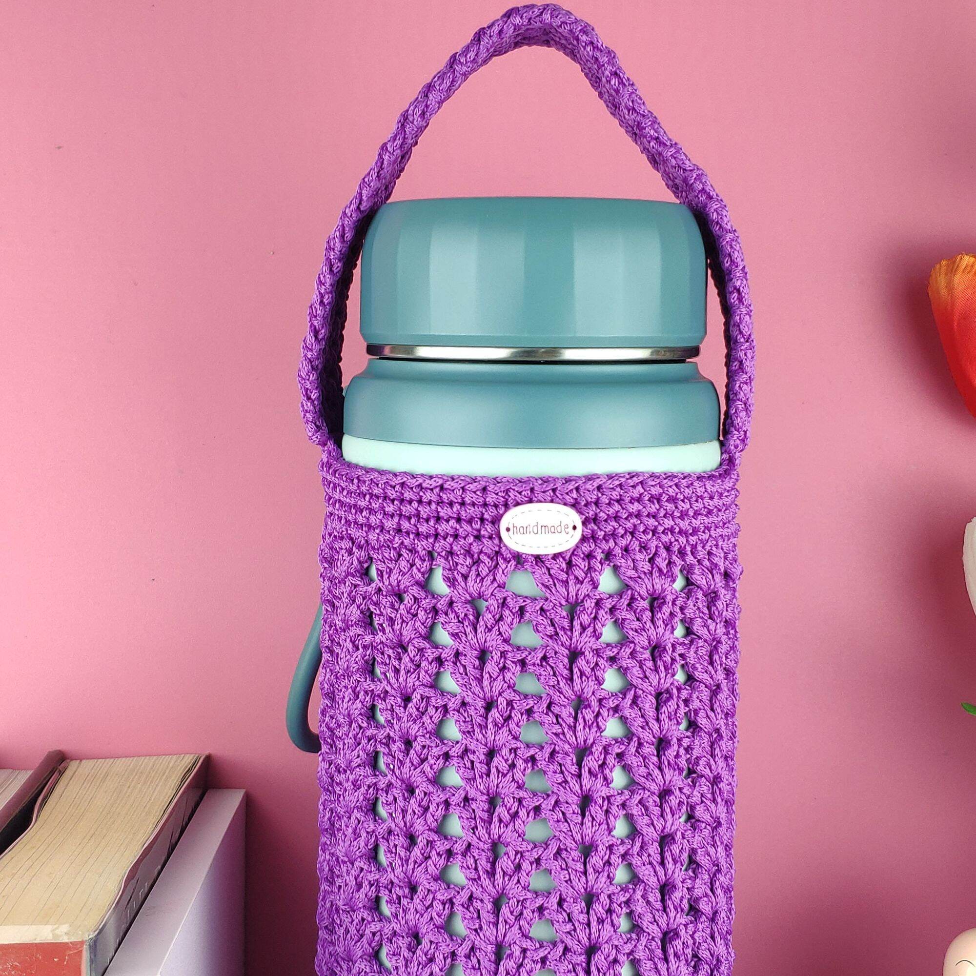 Túi đựng bình giữ nhiệt handmade size 1200ml, màu tím